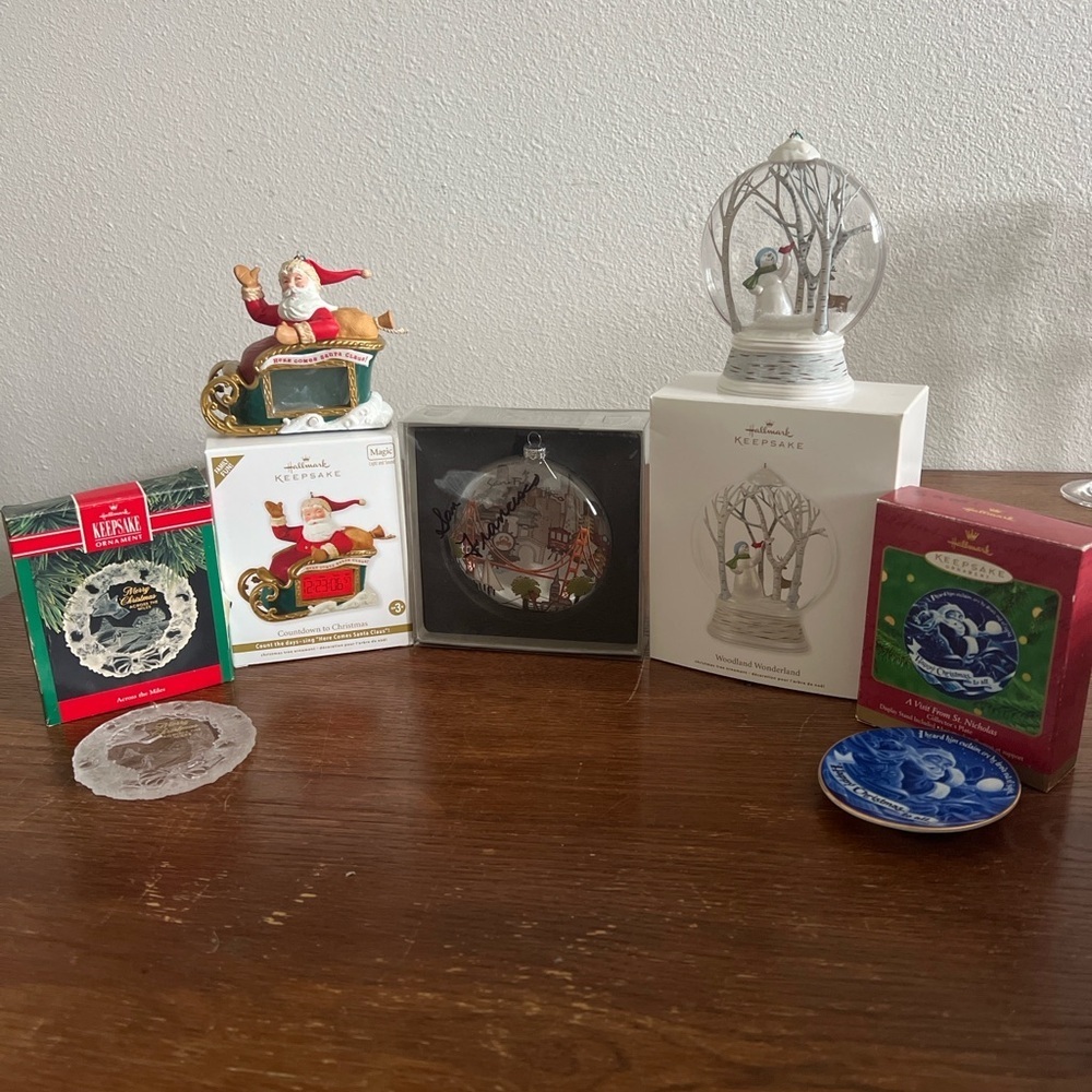 Hallmark Keepsake Ornament Lot Santa Sleigh Woodland